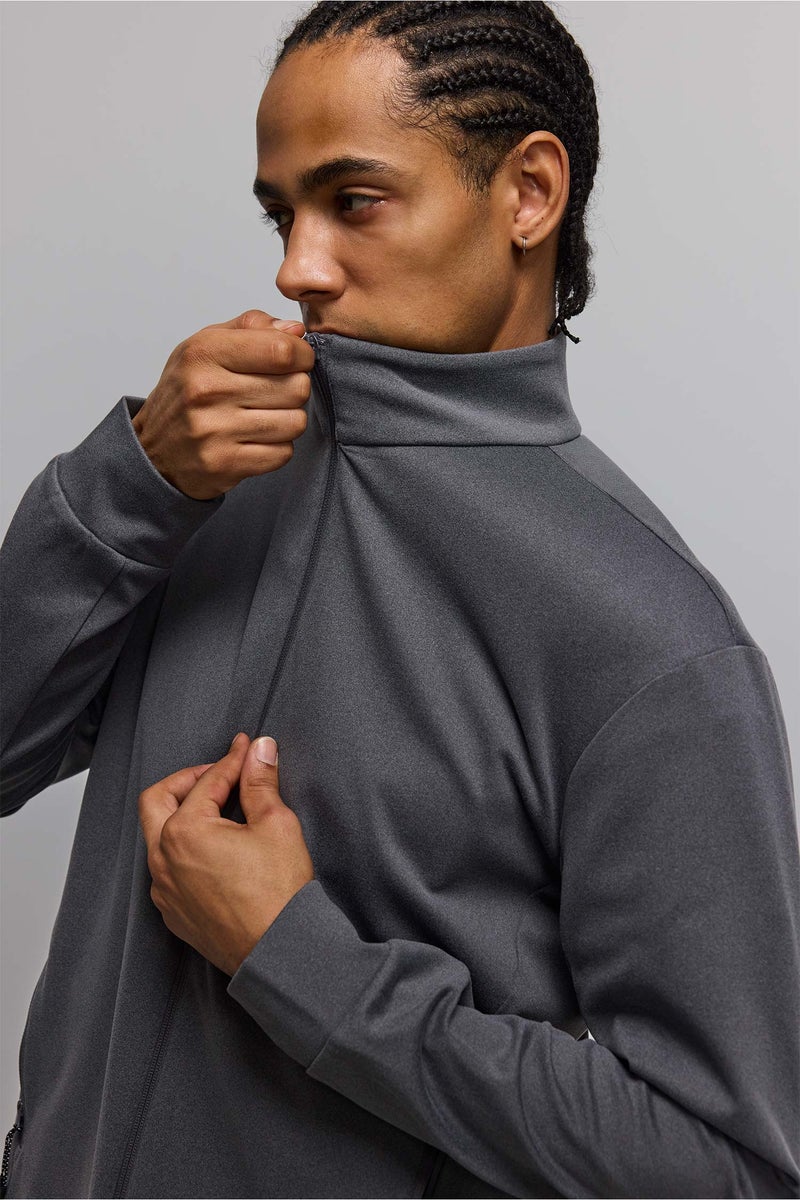 DeFacto Grey Man Standard Fit High Neck Cardigan Casual - Image 4